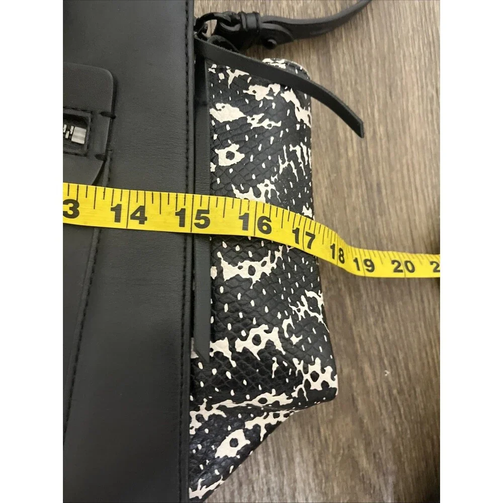 REBECCA MINKOFF Women's Leather Tote Crossbody Snakeskin Print Black MediumLarge - Picture 13 of 15
